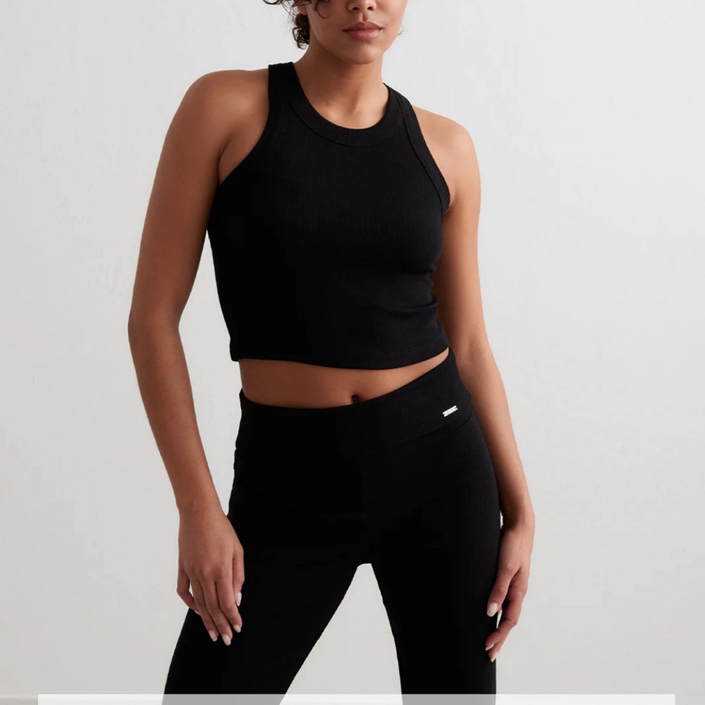 Black Ease Ribbed Tank Top